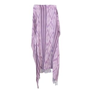 Purple Ikat Striped Fringe Scarf Wrap Lightweight Spring Fall Rectangular